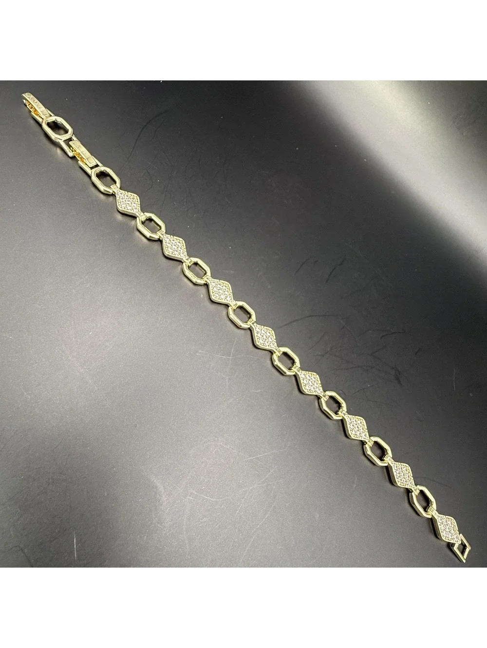 candy+clover pave gold tone bracelet
